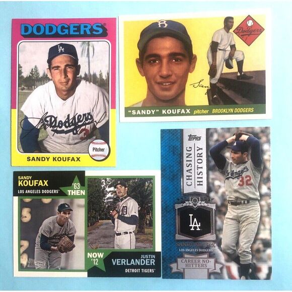 4,Cards Los Angeles Dodgers,Sandy Koufax 2010,2011, 2013 & 2016 Commemorative - Picture 1 of 9